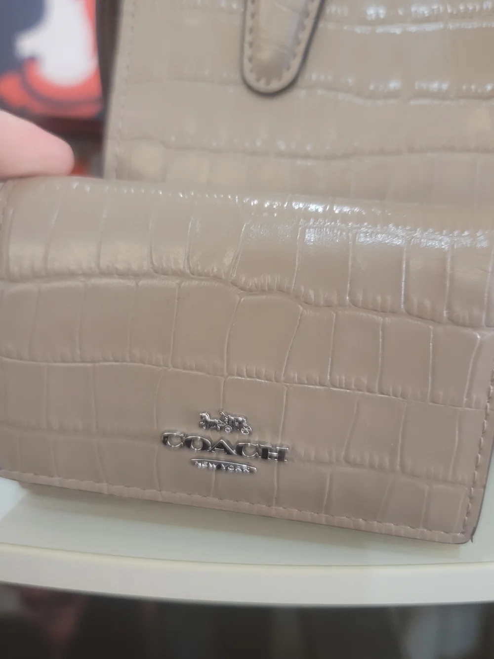 COACH Pebbled Leather Satchel in Light Beige ,  Matching Wallet Andrea Carryall